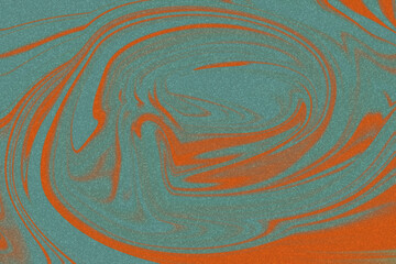 Swirling Teal and Orange Abstract Texture with Grainy Effect background pattern