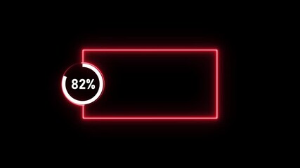 Numerical counting text percentage from 0 to 98 animation isolated on black background