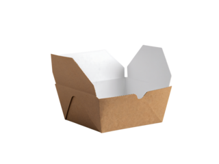 Brown Cardboard Food Box Open Isolated
