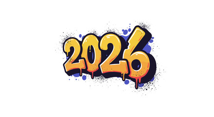 Graffitistyle 2026 in yellow with dark blue and black accents
