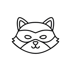 (Raccoon Animal Head Icon Design. This charming graphic depicts a lovable wild mammal, symbolizing nature, resourcefulness, and playful curiosity. Ideal for various digital projects.)