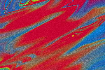 Vibrant Abstract Swirls of Red Blue and Yellow with Grainy Texture background pattern