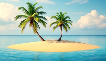 Fototapeta premium Tropical beach with coconut trees
