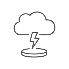 (Cloud Computing Power Icon. Represents data storage, digital information, and robust server performance. Modern technology and fast processing concept.)