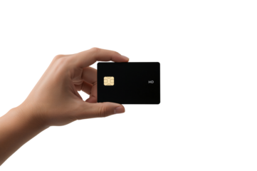 Hand Holding Black Credit Card Mockup