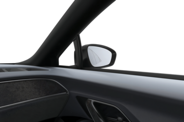 Car Interior View Through Side Mirror