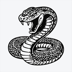 Fototapeta premium Black Snake Vector Illustration with Scales,Slithering Snake Silhouette Vector Design,Serpent Illustration in Black and White Vector,Realistic Snake Body with Patterned Scales Vector 