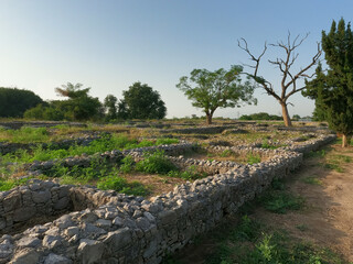 Sirkap ancient city ruins in taxila showing gandhara indo greek heritage