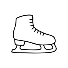 (Classic Ice Skate Outline Design. A timeless monochrome artwork depicting a winter blade boot. This elegant illustration symbolizes grace, skill, and seasonal leisure activities.)