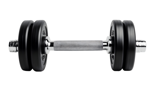 Heavy duty black dumbbell for strength training and fitness workouts