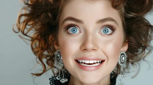 Woman with surprised expression