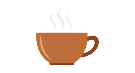 Stylized brown coffee cup with gentle steam rising conveying warmth and comfort illustration