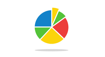 Colorful segmented circle graphic for presentations or statistical representation in infographics