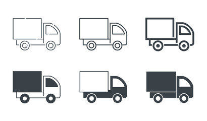 Truck pictogram in Various decoration