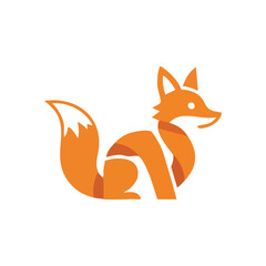 Obraz premium (Clever Orange Fox Minimalist Icon. A contemporary graphic rendering of a cunning ginger canine, representing intelligence and agility. Ideal for branding and digital projects.)