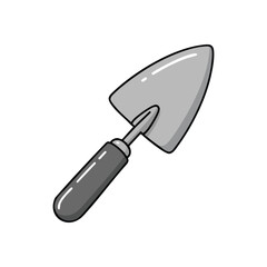 (Gardening Trowel Tool Simple Illustration. This minimalist digging utensil is essential for planting and cultivation, representing nurturing and the joy of outdoor activity.)
