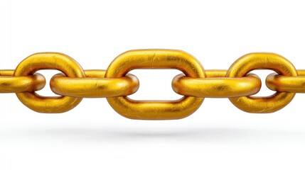 Obraz premium A Close-Up View of a Gleaming Gold Chain Link with Smooth Surfaces Highlighting the Strength and Connectivity Symbolized by Each Interlocking Link