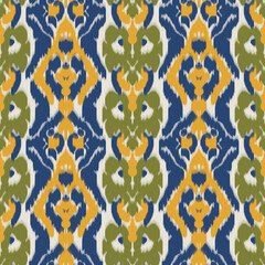 Ethnic ikat seamless pattern. Motif ethnic. abstract art print. ethnic ikat abstract art. Beautiful pattern. seamless fabric. Hand crafted drawing pattern. ikat design for fabric, wallpaper, clothing