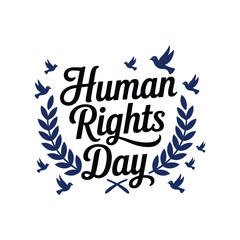 Human Rights Day with Dove and Laurel Wreath Design