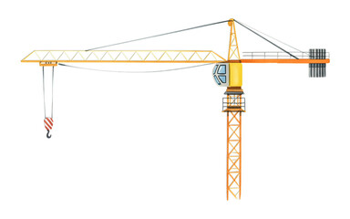 Construction crane illustration ready to lift and build, perfect for architectural designs and urban development projects, offering a modern aesthetic