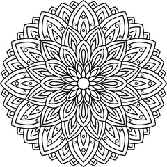 Simple Mandala Design PNG Transparent | Minimalist Decorative Mandala Art