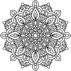 Simple Mandala Design PNG Transparent | Minimalist Decorative Mandala Art