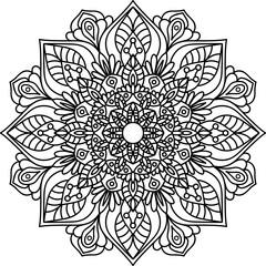 Simple Mandala Design PNG Transparent | Minimalist Decorative Mandala Art