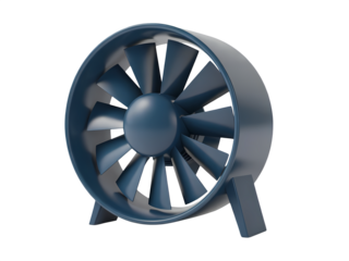 The electric turbine fan isolated on white background
