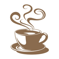 Obraz premium Steaming Coffee Cup Vector Illustration for Cafe and Beverage Design