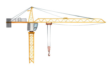 Construction crane illustration ready to lift and build with modern design elements for commercial projects and architectural concepts