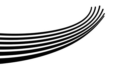 Bold Black Parallel Lines Forming Dynamic Upward Curve, Smooth Abstract Graphic Element