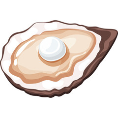 Pixel Art Oyster With A Pearl Inside Isolated On White Background With Detailed Texture And Smooth Lighting