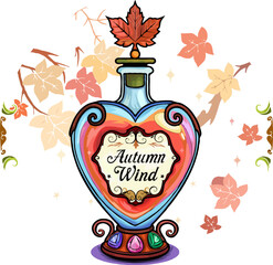 autumn perfume drawing vector illustration