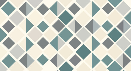 Fototapeta premium Geometric Diamond Pattern in Teal, Gray, and Beige Tones