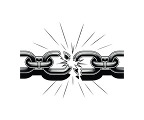 Broken Chain Symbolizing Freedom and Human Rights