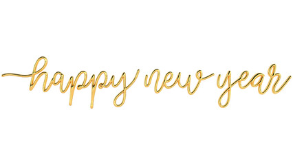 gold happy new year script text elegant festive calligraphy celebration design