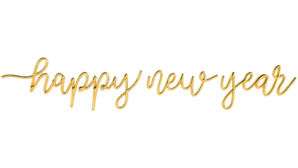 gold happy new year script text elegant festive calligraphy celebration design