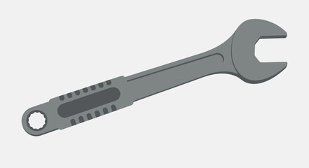 Obraz premium Gray Combination Wrench with Open End and Box End Design