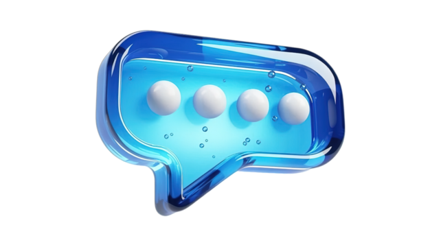 Dynamic 3D message bubble with pending notification spheres, perfect for modern communication and digital concepts