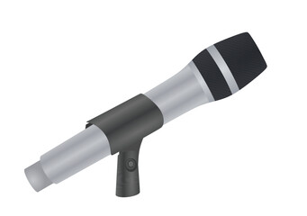 Grey microphone stand. vector illustration
