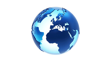 Fototapeta premium Global network concept with a 3D blue transparent Earth globe, ideal for international business, technology, and communication themes