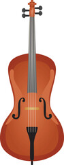 Fototapeta premium Traditional brown cello. vector illustration