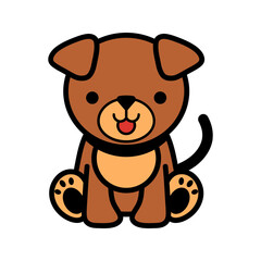 Obraz premium Adorable puppy illustration, perfect for children's books, greeting cards, and playful branding projects needing a friendly, cartoon animal mascot character