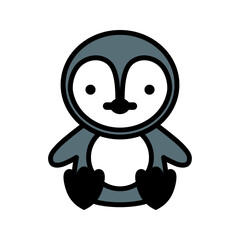 Obraz premium Adorable cartoon penguin with a playful, lovable expression, perfect for children's books, educational materials, and cute designs that bring joy to any project