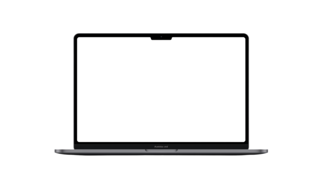 Laptop with blank white screen isolated on black background great for mockups and presentations minimalist design clean aesthetic