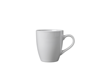Elegant white ceramic coffee mug isolated on a clean black background for versatile product representation and design mockups