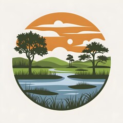 World Wetlands Day Celebrate Nature’s Water Guardians Beautiful Wetland Landscape Illustration for World Wetlands Day Wetlands Preservation Art – Celebrate World Wetlands Day