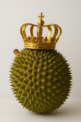 Musang King durian on a white background