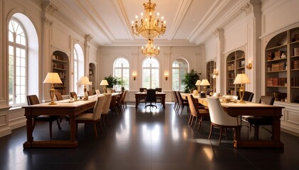 Fototapeta premium 黒い床と白い天井と壁の美しい部屋