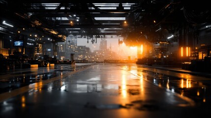 Obraz premium Futuristic Laboratory Wide Shot with Industrial Design Elements